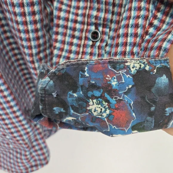 Robert Graham Sputnik 3D-Check Jacquard Classic Fit Flip Cuff Shirt Size Medium - Picture 5 of 10